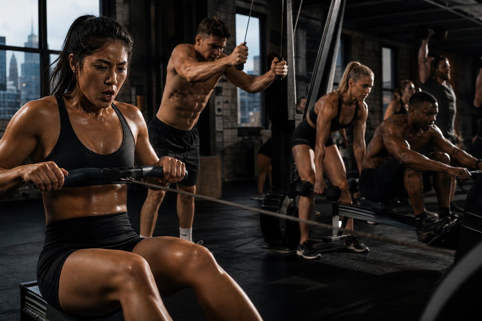CrossFit athletes training together as a community
