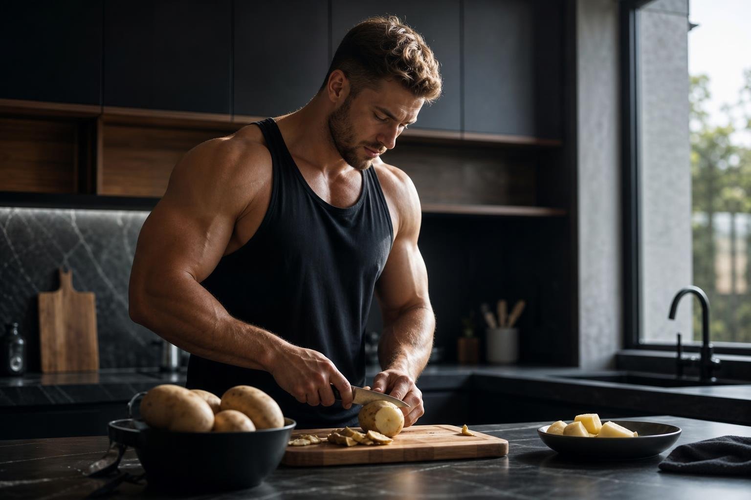 Athlete preparing a meal while exploring resistant starch for gut health